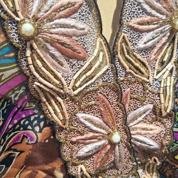 Silk Mary L Couture Top Nordstrom Wild Paisley Small Style #2932 VINTAGE NWT - Picture 4 of 11